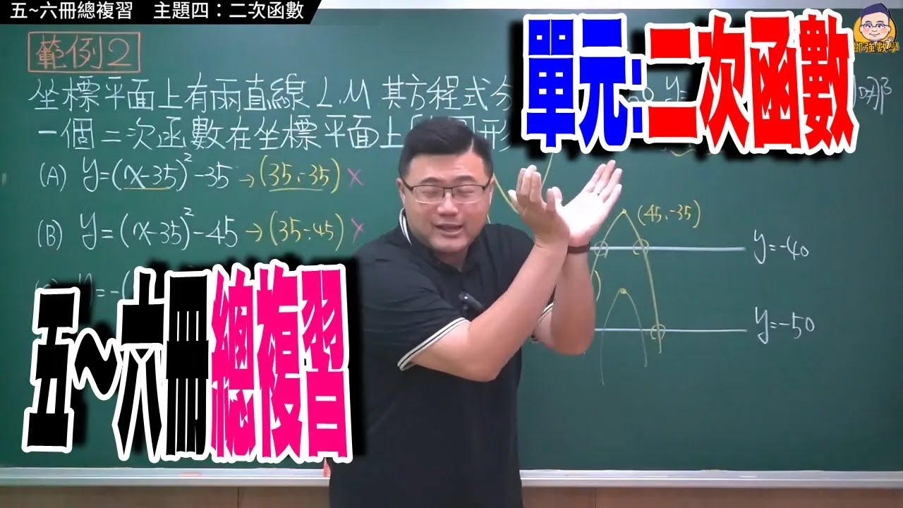 五~六冊總複習 【主題四：二次函數】