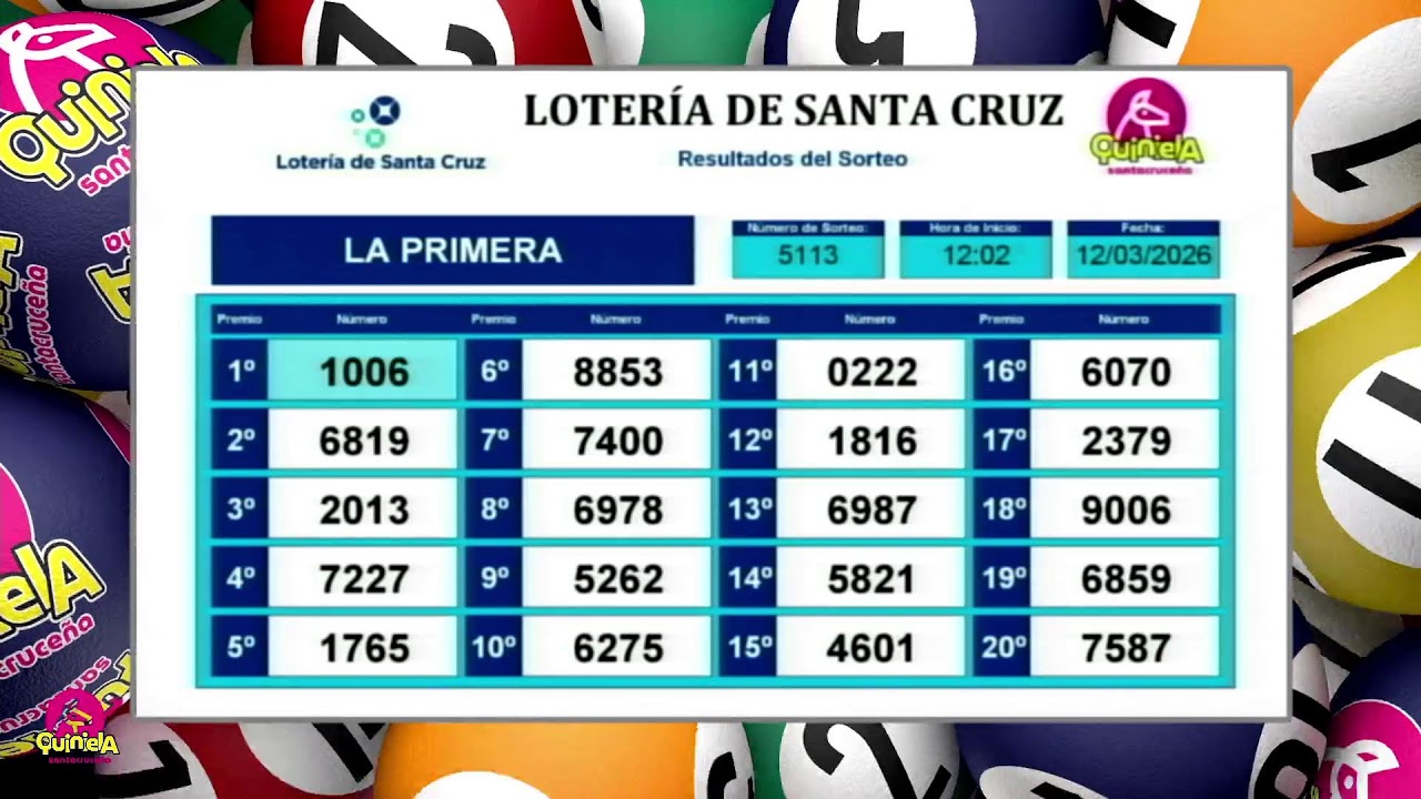 Transmisión en vivo de Lotería Santa Cruz