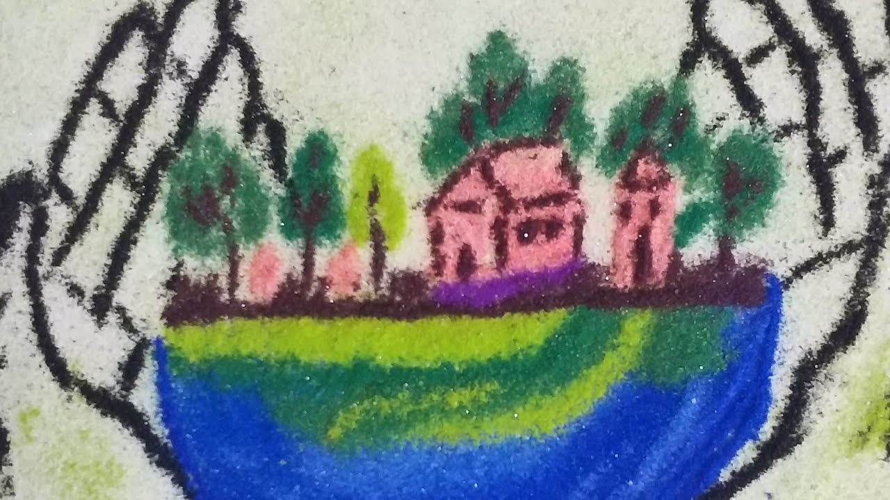 world environment day rangoli save tree  save earth save nature