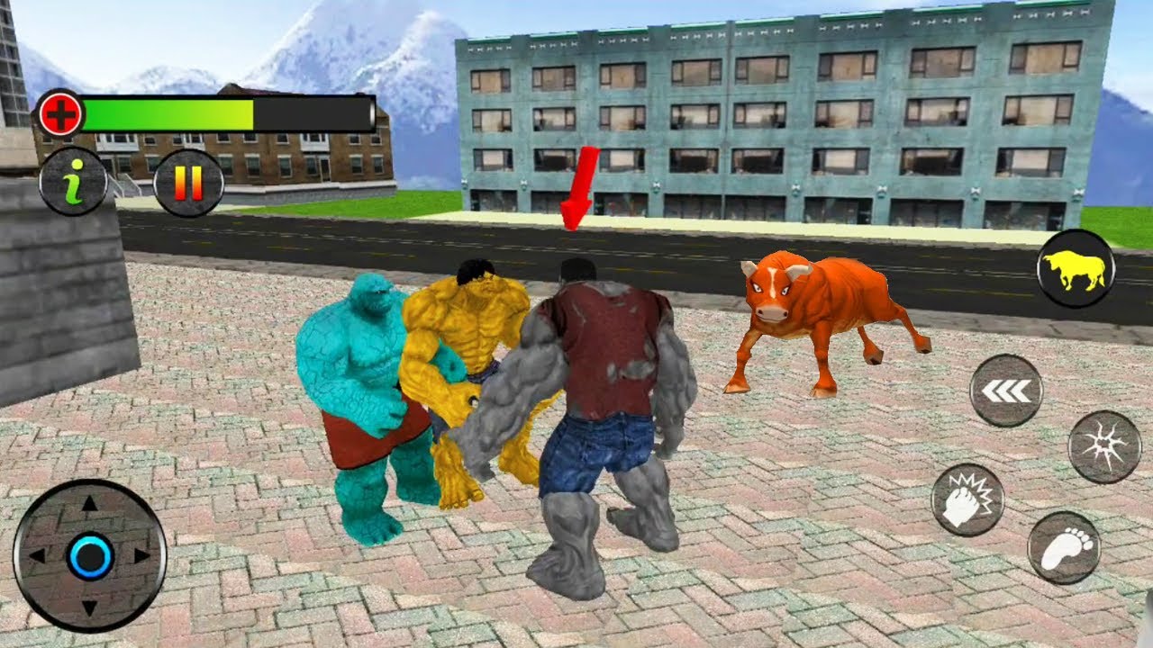 Multi Monster Bull Hero Vs Stone Giant Vs Hulk Vs Batman | Monster Bull Superhero Escape - GamePlay