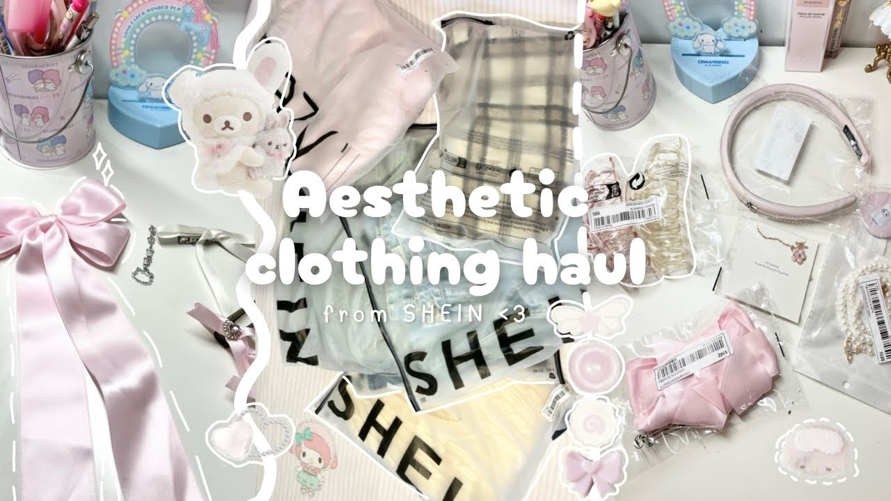 aesthetic clothing haul ༉‧₊˚ :⛸️ winter aesthetic clothing, pinterest inspired, unboxing, pinkmas