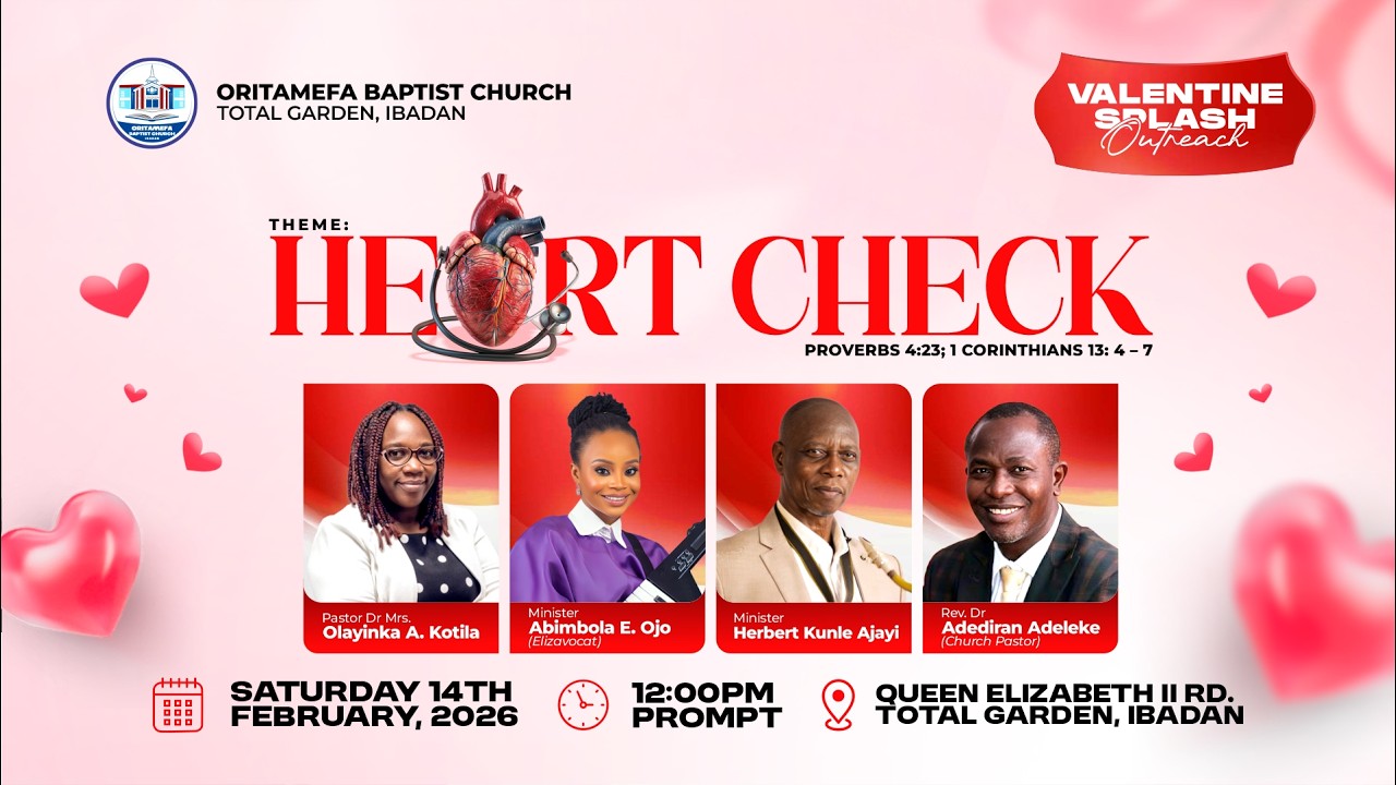 2026 VALENTINE OUTREACH SPLASH   |   HEART CHECK  |   PROVERBS 4:23, 1 CORINTHIANS 13:4-7