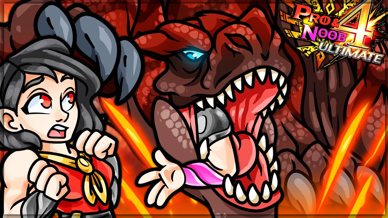 MOLTEN TIGREX BIG RED DONG - G Rank - Pro and Noob VS Monster Hunter 4 Ultimate! (Best Rare Species)
