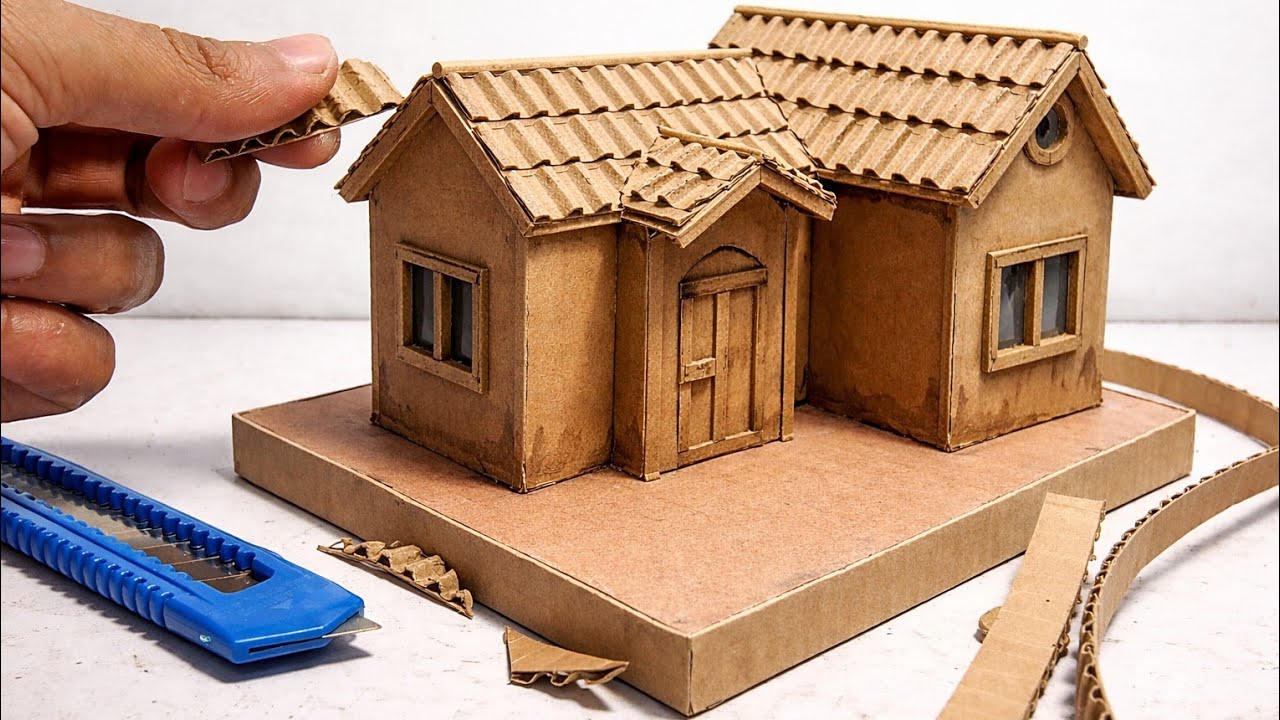 I Spent 31 Hours Building This Realistic Cardboard House | Full Handmade Process