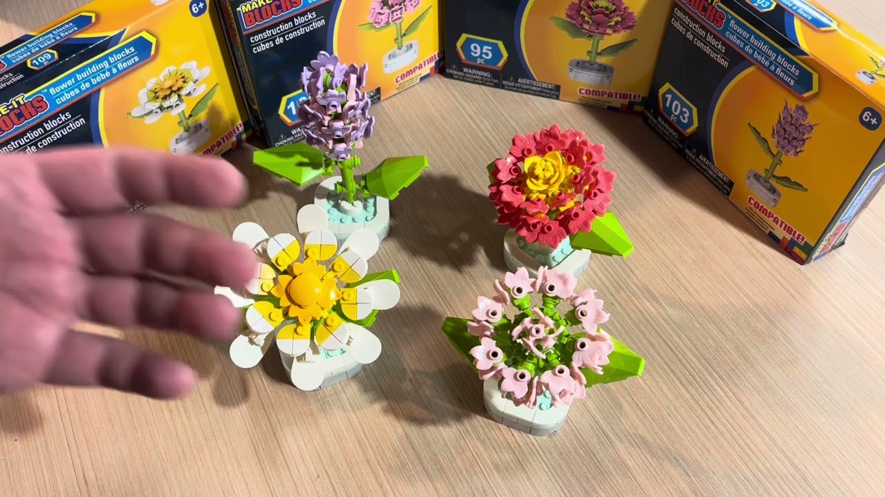 Make-It Blocks Flowers sets Dollar Tree “LEGO” build and review #makeitblocks #dollartree