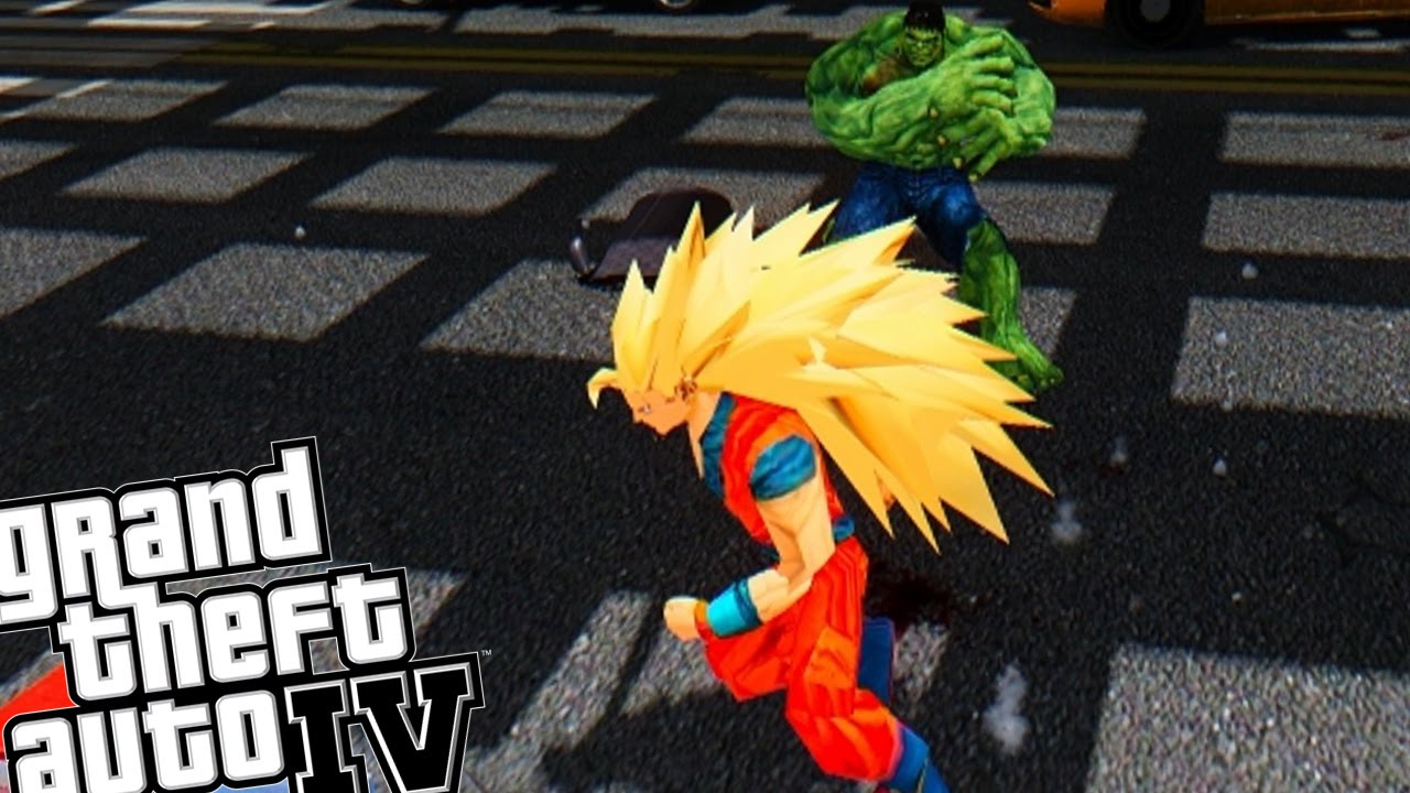 GTA IV - Dragon Ball Z Goku vs Incredible Hulk