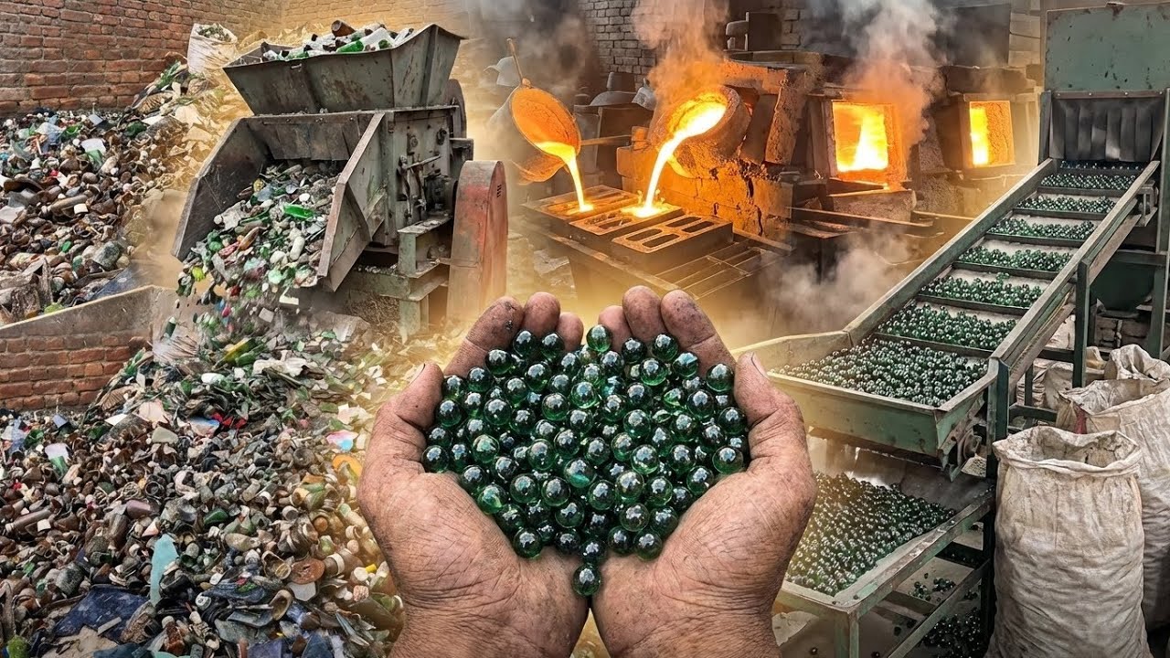 Top 6 INSANE Glass Marble Manufacturing & Recycling Processes | Millions Made Daily 