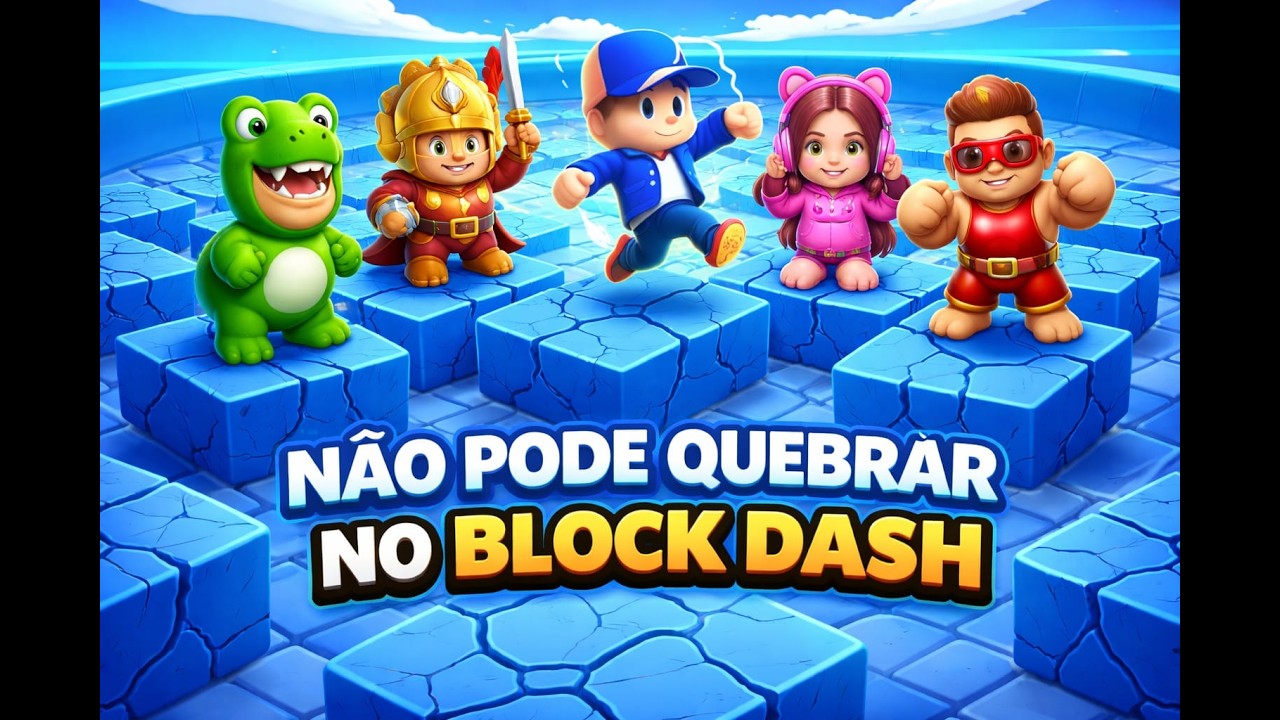 🚫 NÃO PODE QUEBRAR NO BLOCK DASH! 😱 Desafio no Stumble Guys com 5 Players