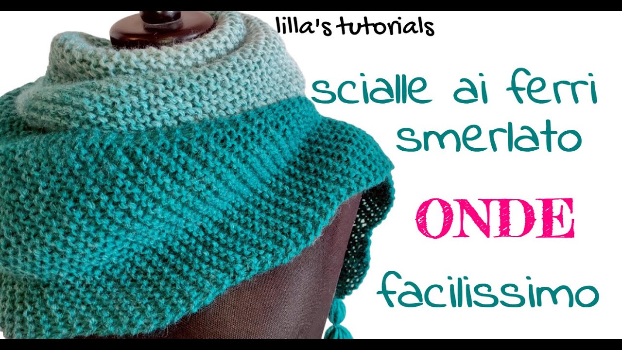 Scialle smerlato Onde ai ferri, facilissimo