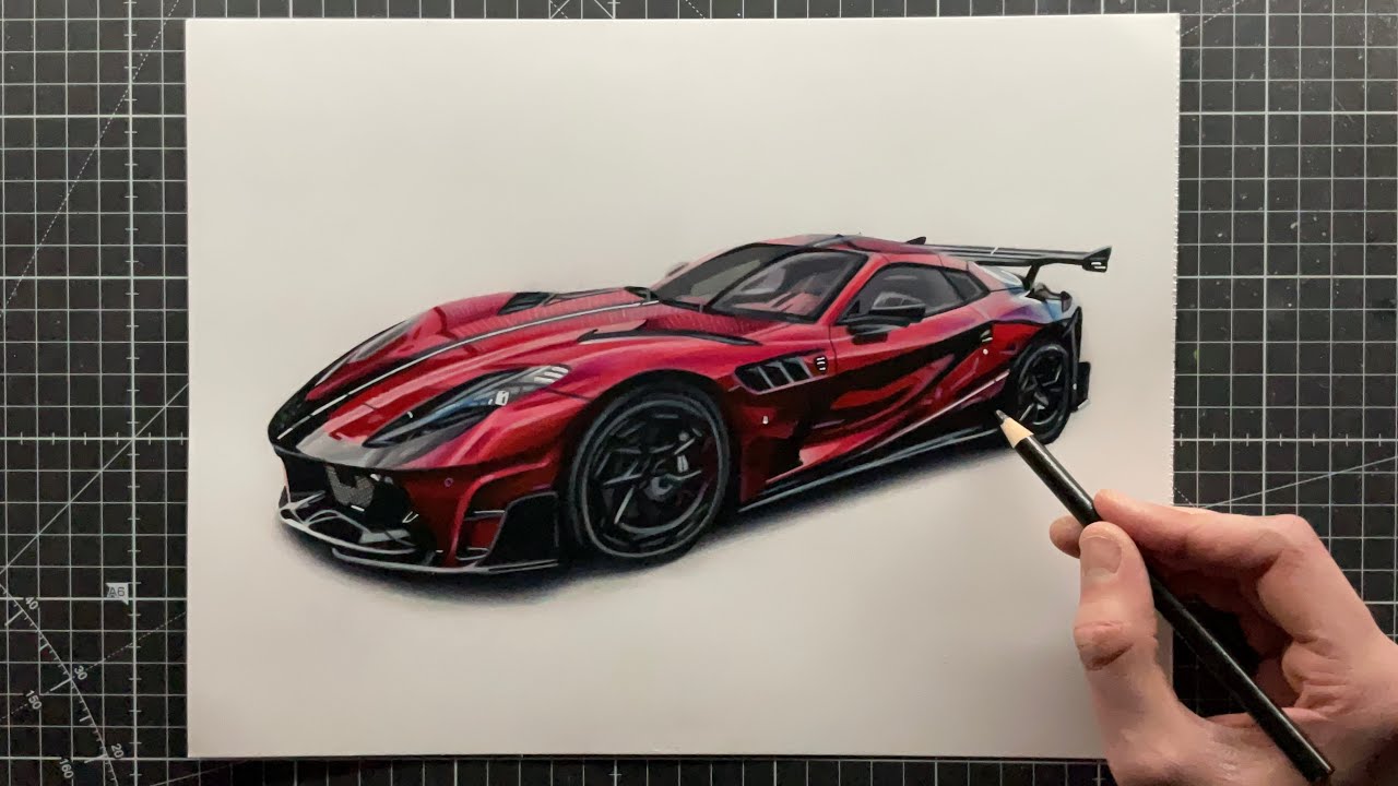 Drawing a Ferrari // Timelapse 