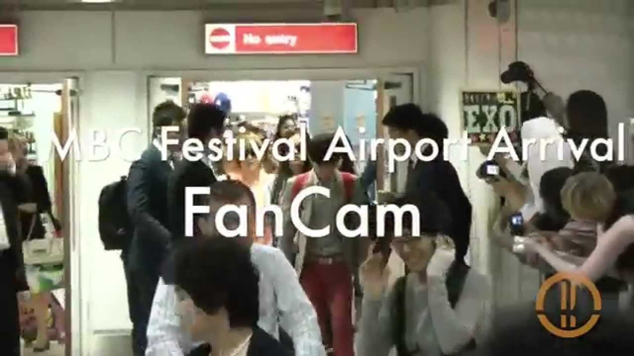 [FANCAM] 21/06/12 MBC Festival Airport Arrival 4-MINUTE EXO-K HEATHROW AIRPORT
