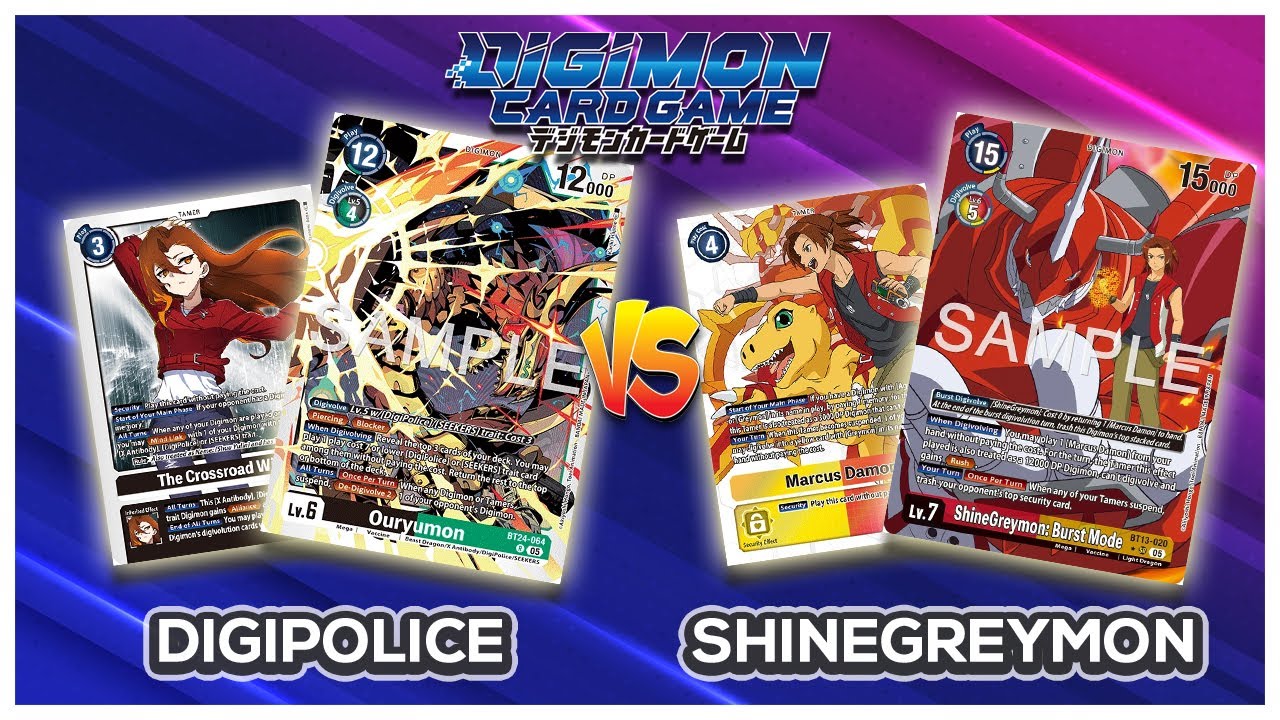 *NEW* Ouryumon (DigiPolice) vs Shinegreymon &bull; BT24 Gameplay | Drasil | Digimon TCG