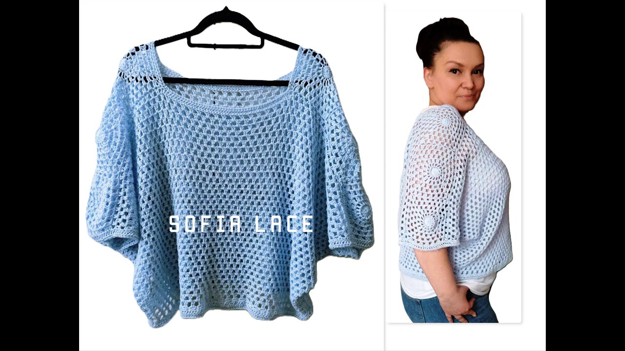 🧶🧶SOFIA 2.0 - BLUZECZKA Z PAGONAMI NA SZYDEŁKU #crochet #diy #tutorial  #handmade #crochetpattern