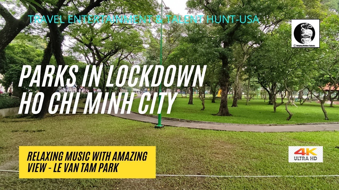 SAIGON LOCKDOWN 2021 Park View..Le Van Tam Park HCMC. Vietnam.