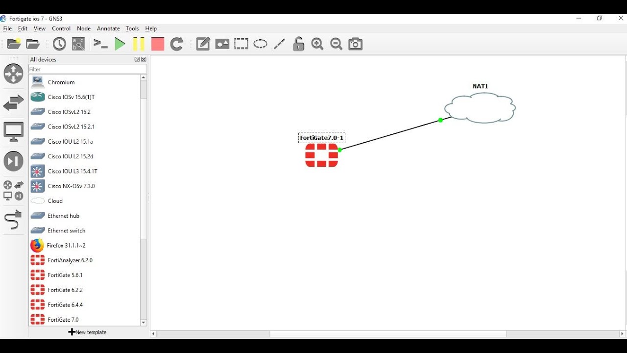 Como instalar Fortigate Appliance con FortiOS 7 en GNS3