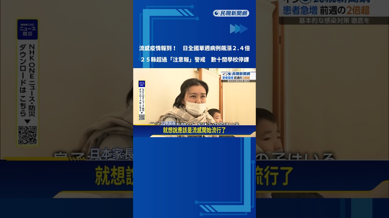 日本進入流感高峰期! 單週病例飆漲2.4倍 民眾紛搶打疫苗－民視新聞