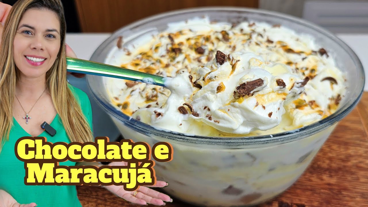 A Melhor Sobremesa com Mousse de Maracujá e Chocolate | Cremosa, Fácil, e Rápida!