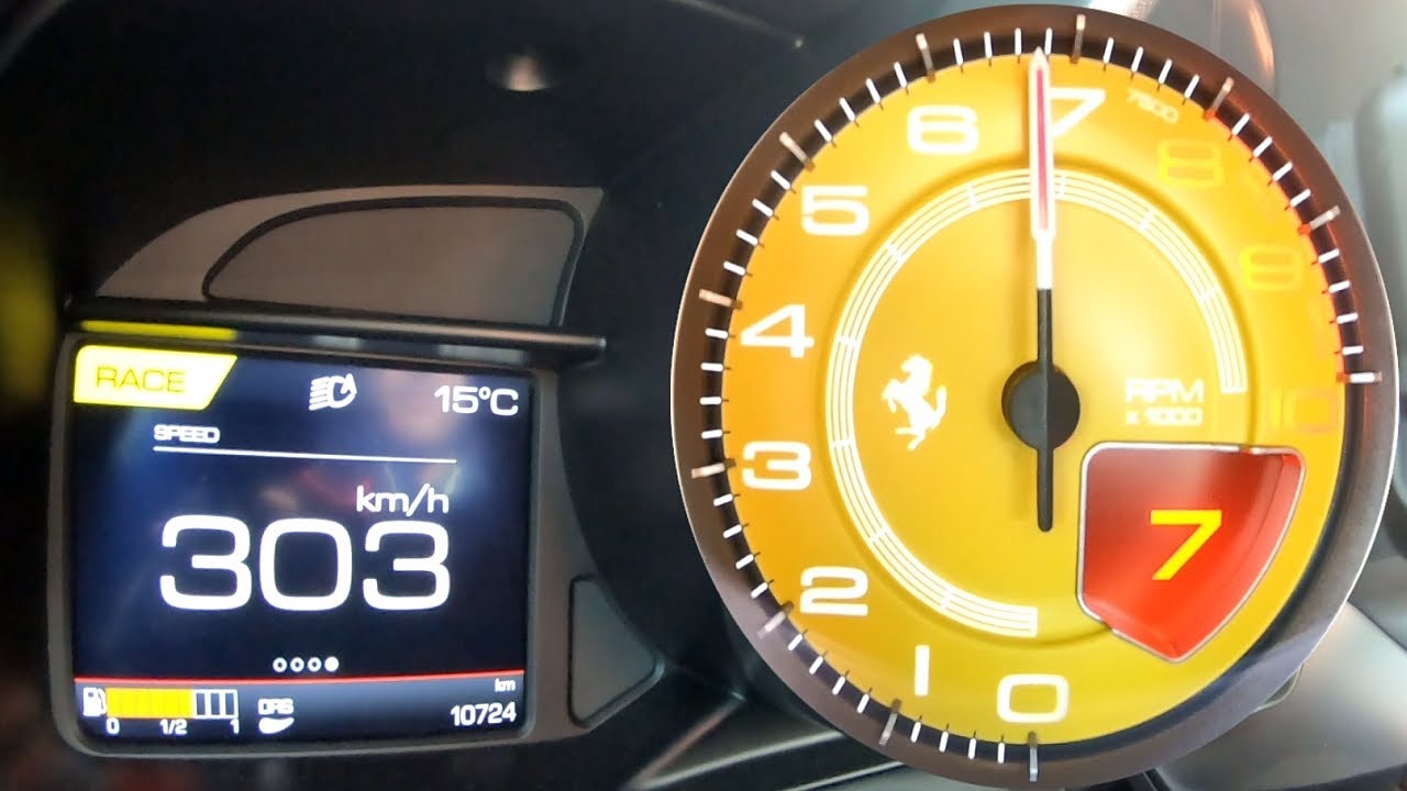 Ferrari F8 Tributo Acceleration 0-300 Exhaust Sound 