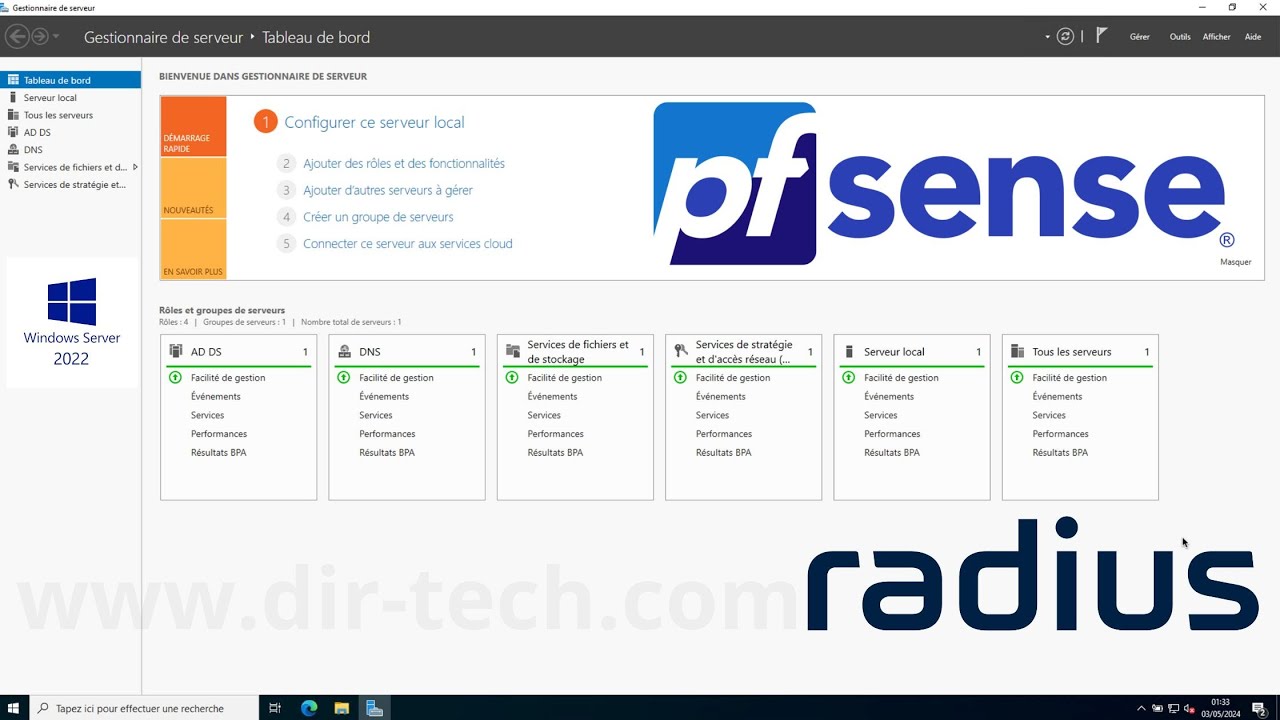 Authentification pfSense avec RADIUS sur Windows Server 2022