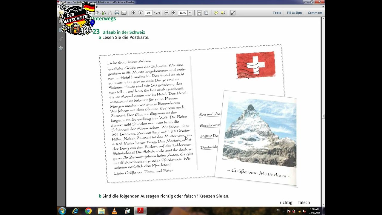 Kapitel 7 - A.22 & A.23 - { (Was wollt ihr im Winterurlaub machen?) - (Urlaub in der Schweiz) }