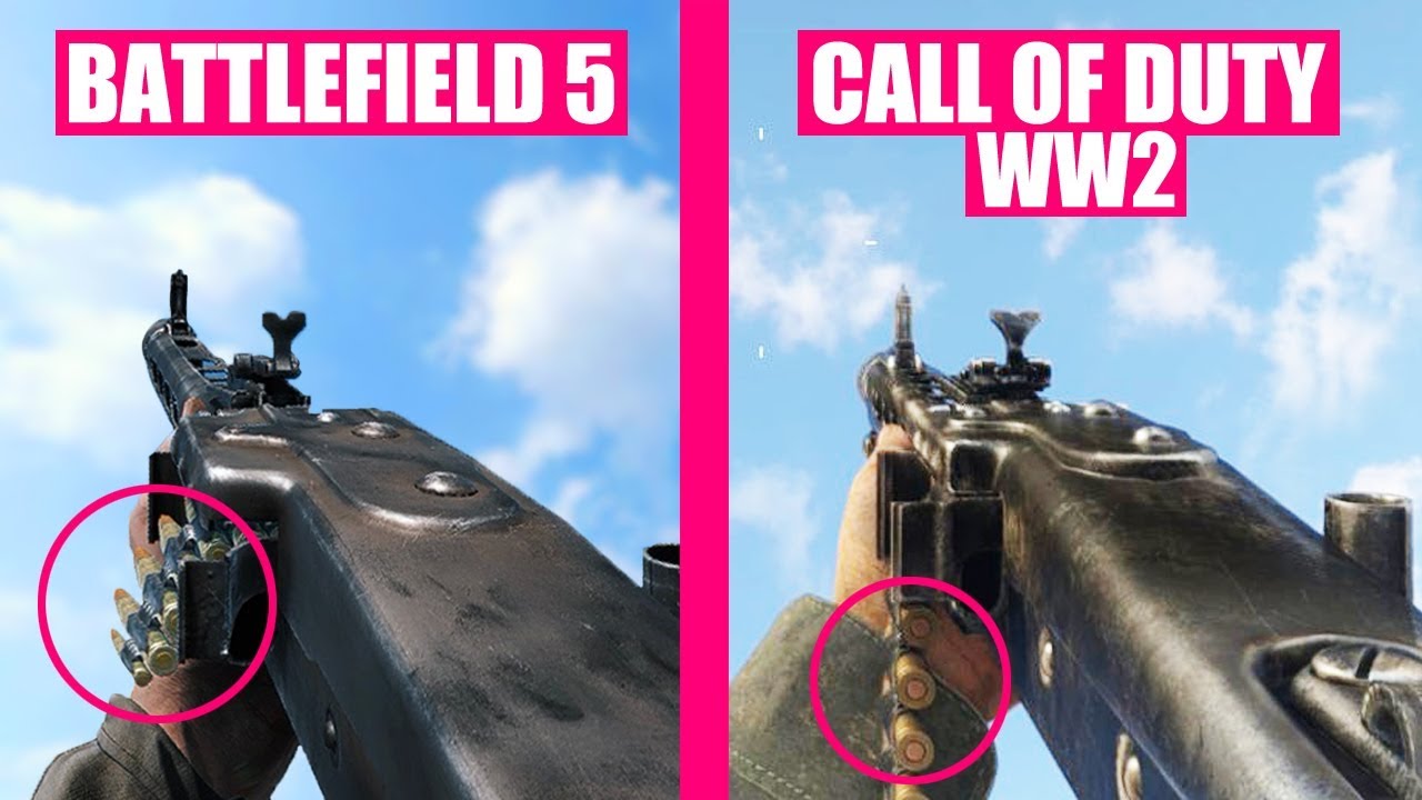 Battlefield 5 vs Call of Duty WW2 Weapons Comparison