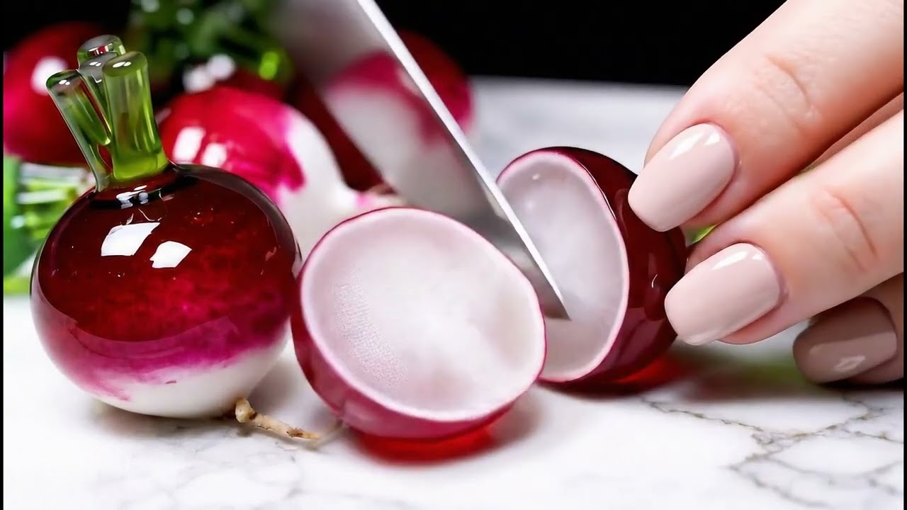【ASMR】ガラスの野菜たちをまとめてカットする音 part2 / Gentle Cutting Sound of Assorted Glass Vegetables part2