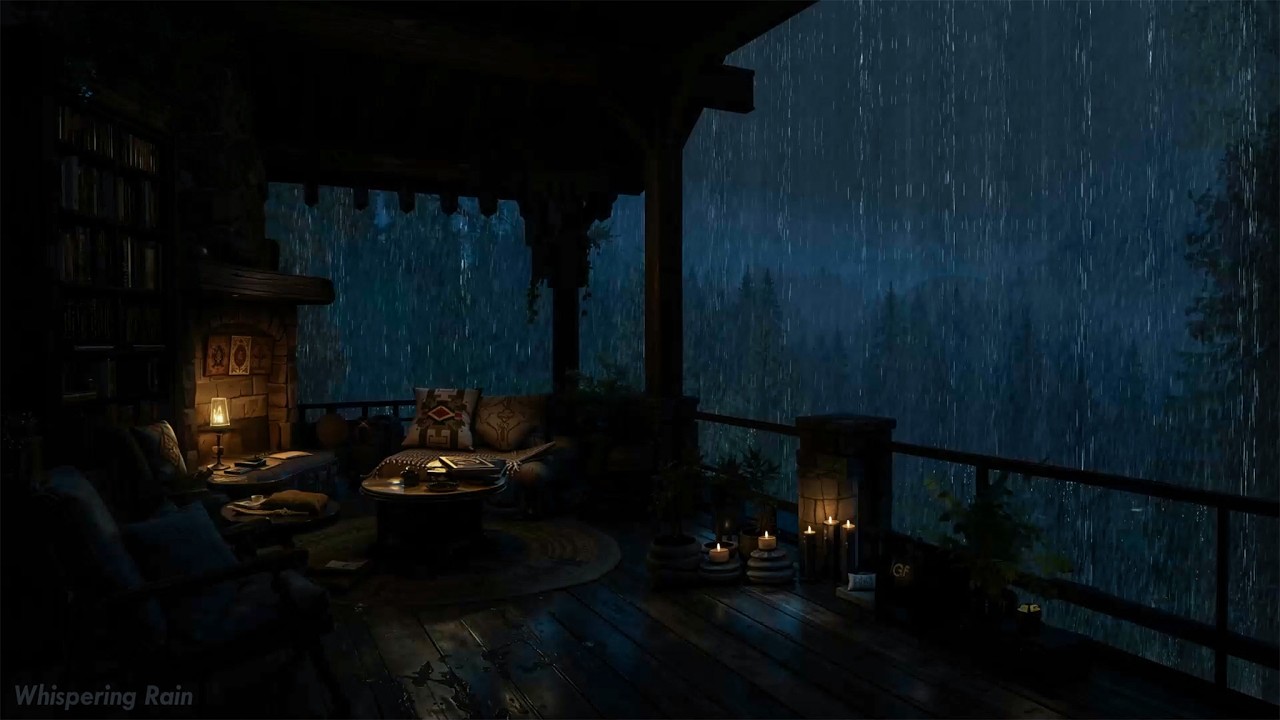 Fall Asleep to Gentle Rain 🌧️ Cozy Dark Atmosphere for Total Relaxation