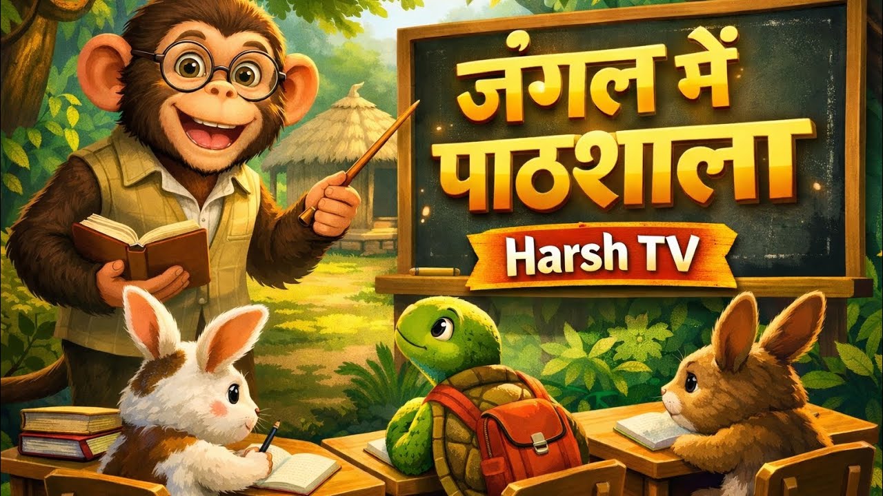 Jungle Mein Pathshala | Kids Funny Animal School Story | Harsh TV