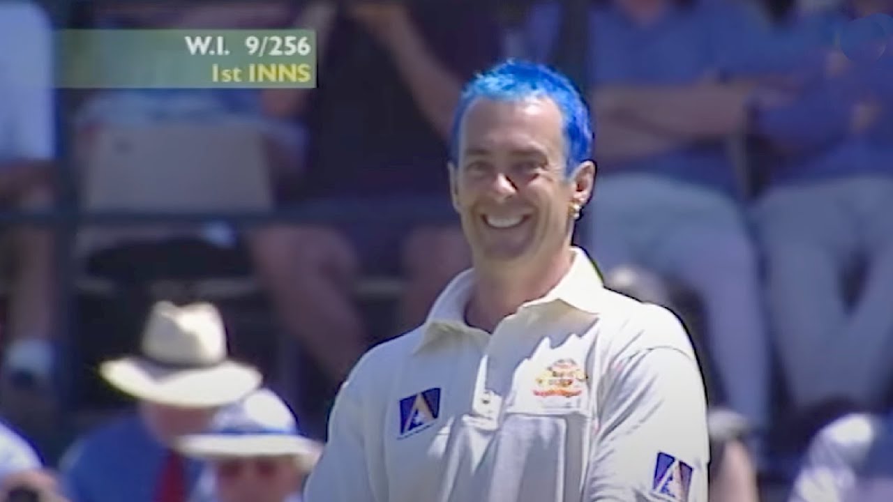 Colin Miller puts Courtney Walsh off with his blue hair