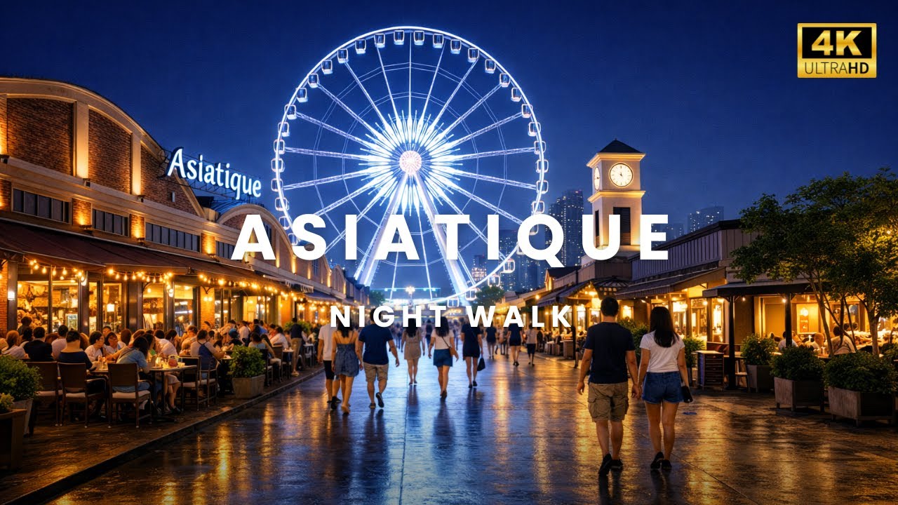 Asiatique Riverfront Night Walk | 🇹🇭 Bangkok Nightlife & River Cruise Area [4K]