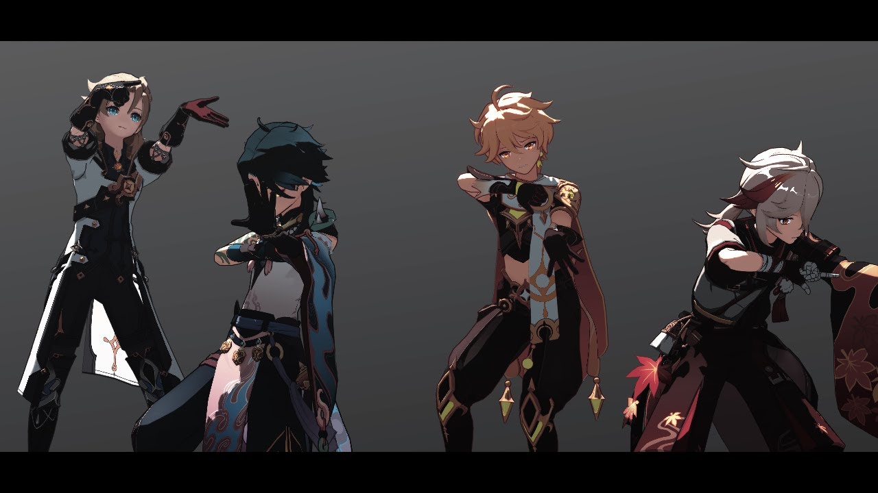 【MMD 原神 / Genshin Impact 】ヒビカセ【 Kazuha , Albedo , Xiao , Aether】