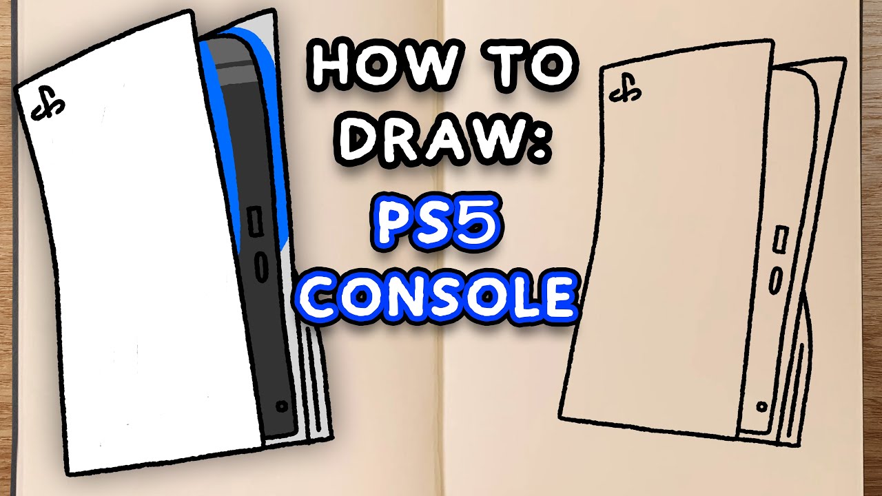 How To Draw: PS5 CONSOLE (easy step by step tutorial)
