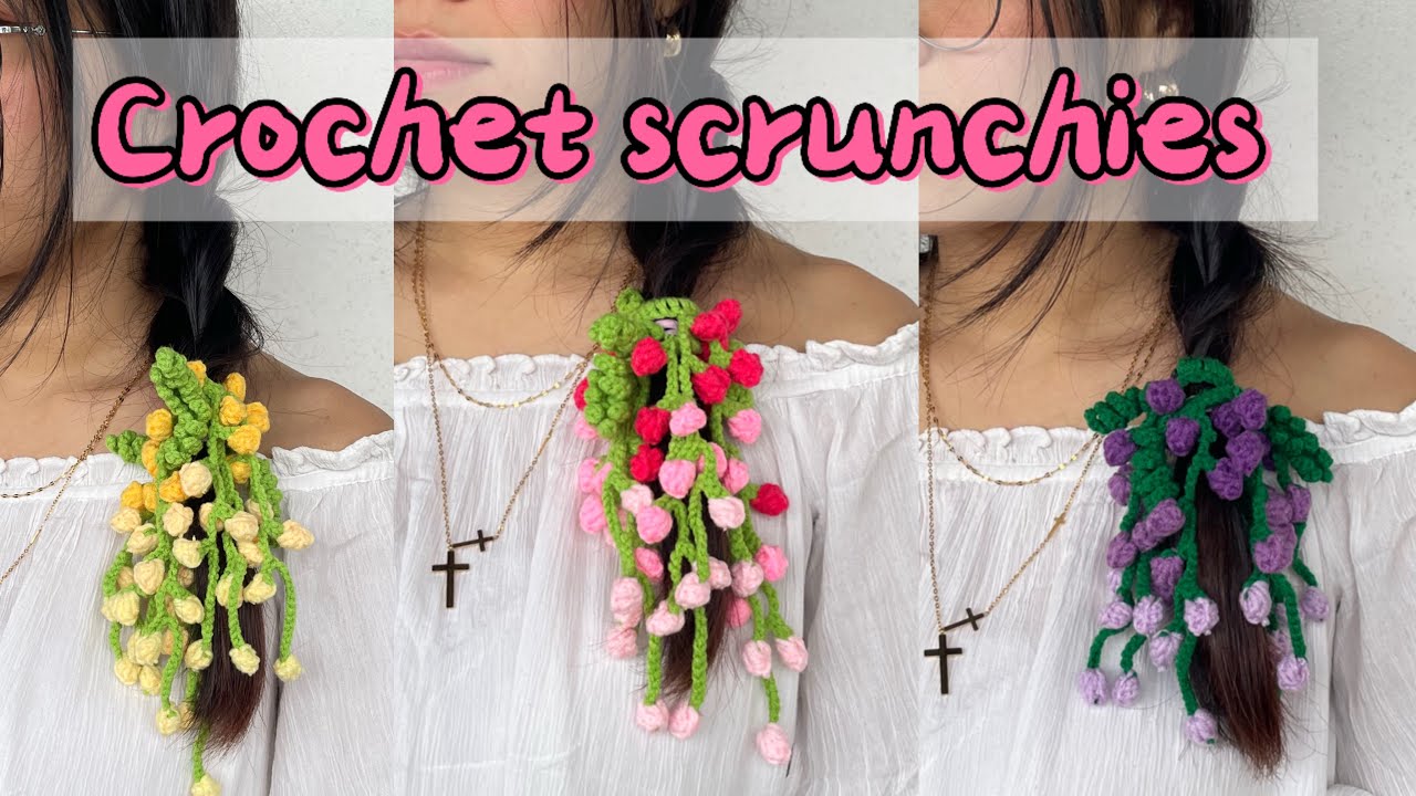 Crochet A wisteria Scrunchies | Beginner-friendly crochet 🧶