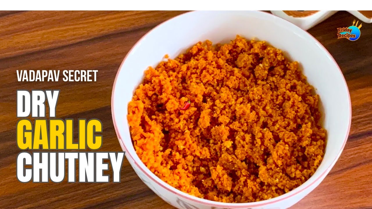 Dry Garlic Chutney Recipe |  Lasun Chutney for Vada Pav | Street Style Garlic Chutney Powder