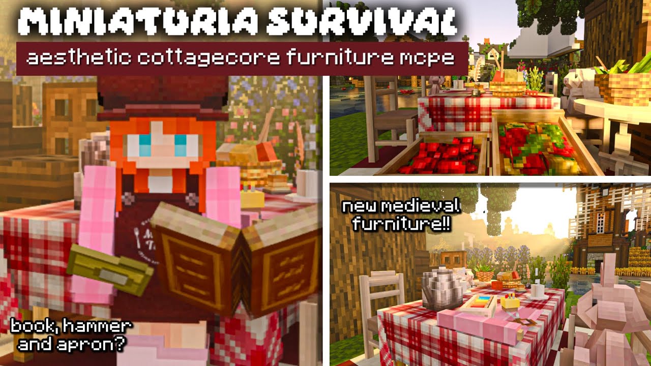MiniaTuria MOD Update Minecraft Bedrock 1.21.70 | Survival Friendly | Aesthetic Addon Showcase