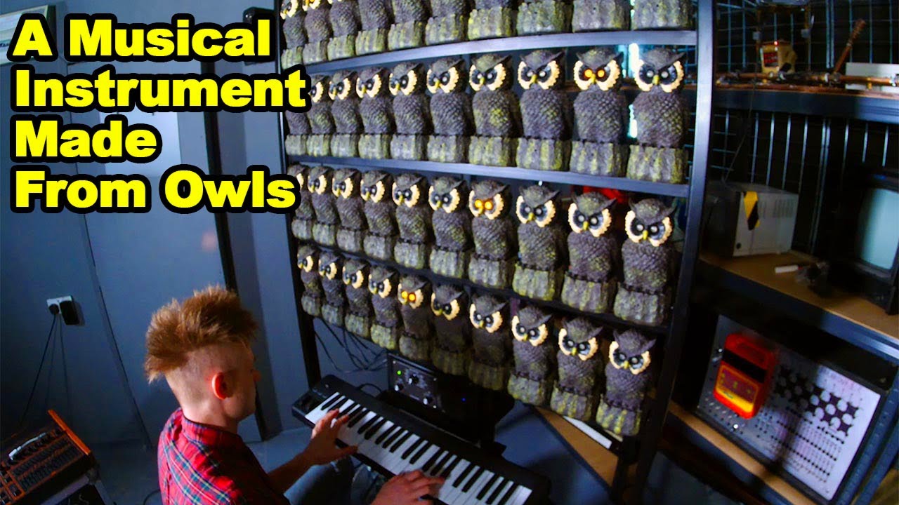 THE OWL ORGAN, A Musical Instrument Made From Owl Garden Ornaments