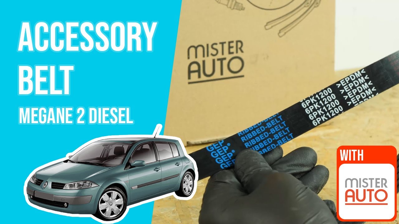 How to replace the accessory belt Megane mk2 1.5 dCi 🚗