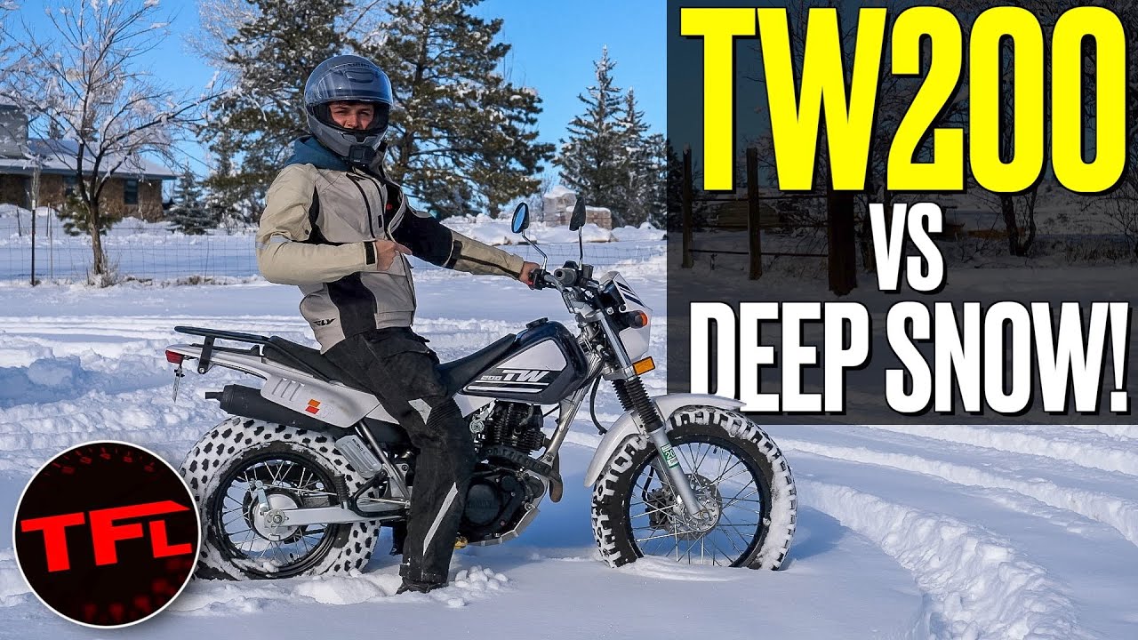I Take My Yamaha TW200 Through A Foot Of Snow After A Big Storm!