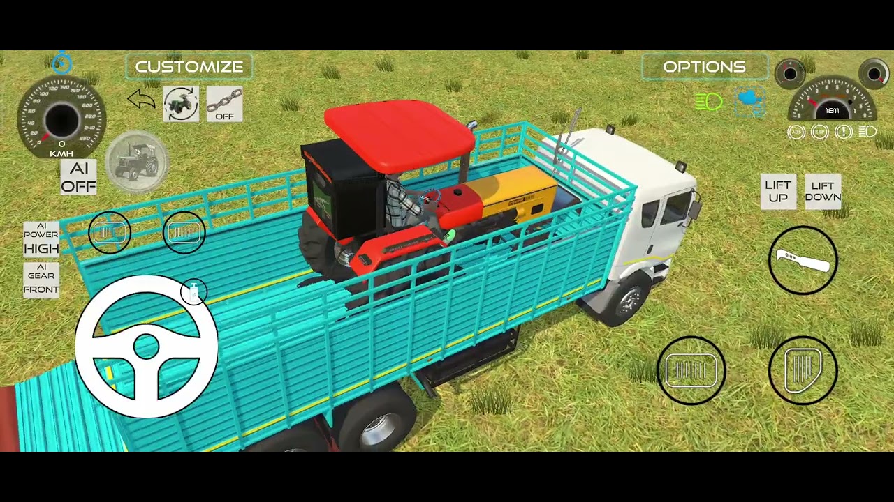 #hmt5911 Indian 3D 🚜HMT tractor new Haveli me 🚛 me le Jaate💪 Hue new update  new Haveli🏫