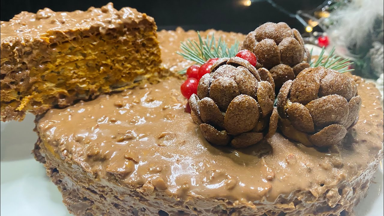 Новогодний торт за 5 минут, вы удивитесь насколько это просто и вкусно!