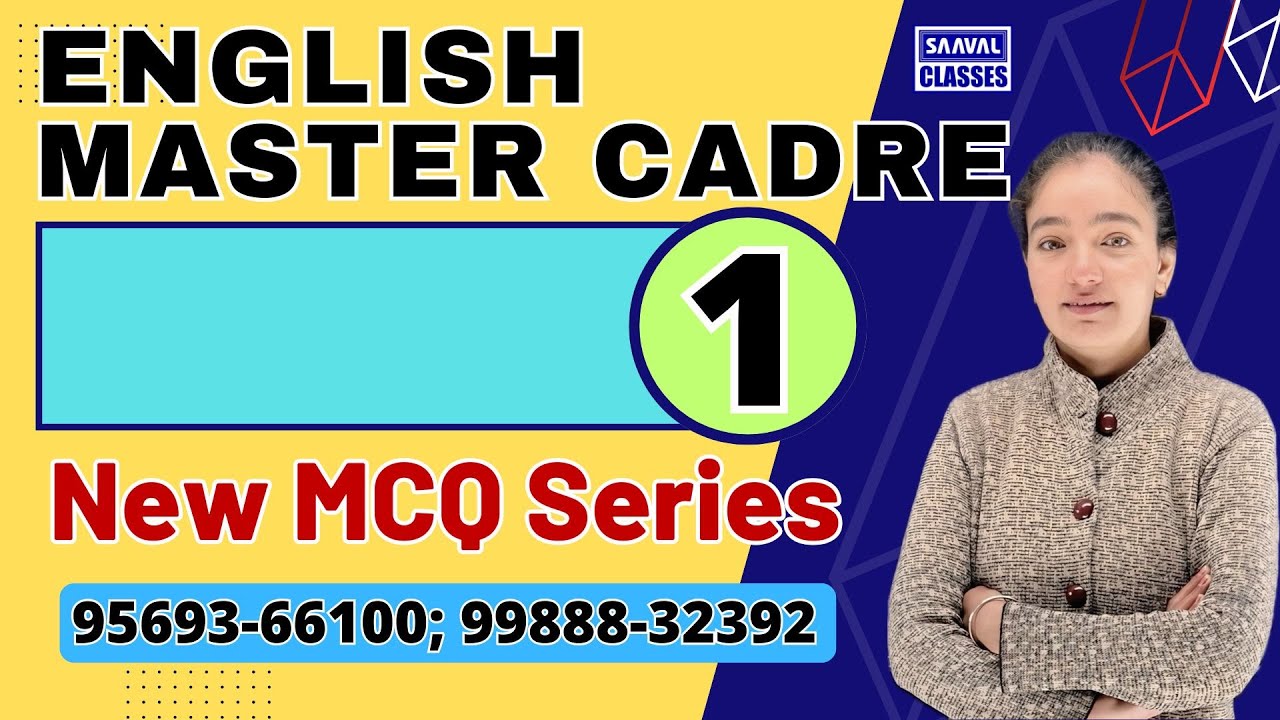 (   ) English Master Cadre DAY-1 MCQ Series | SAAVAL CLASSES | 99888-32392 |