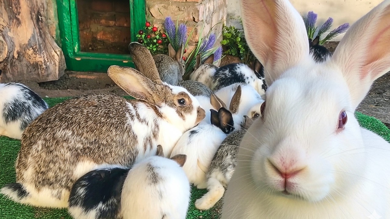 Quiet Bunny Life ASMR: Rabbits Eating & Soft Country Atmosphere