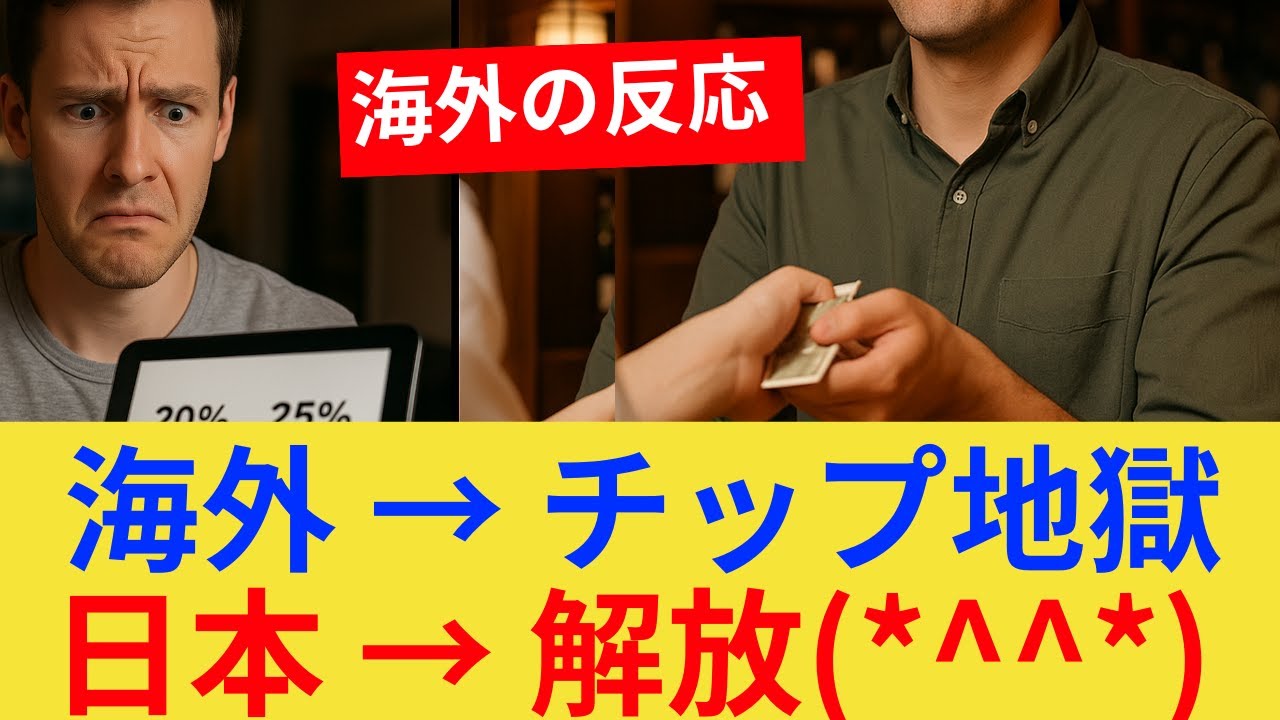 海外「チップ地獄」→日本「払わなくていい」その理由が分かった