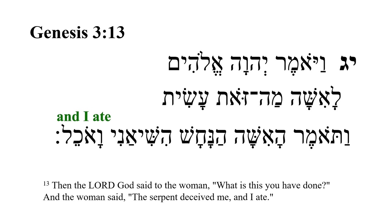 Genesis 3 -- Hebrew Bible Speaker with English Captions