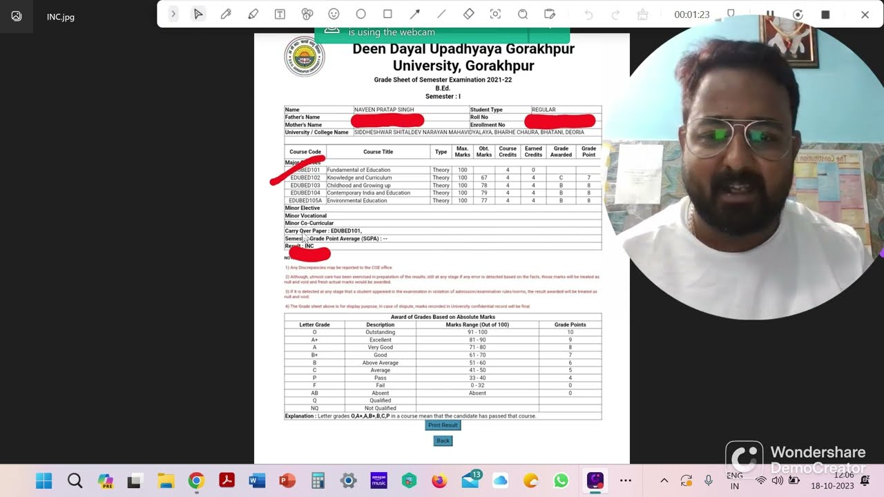 DDU Gorakhpur University Results INC Issue.