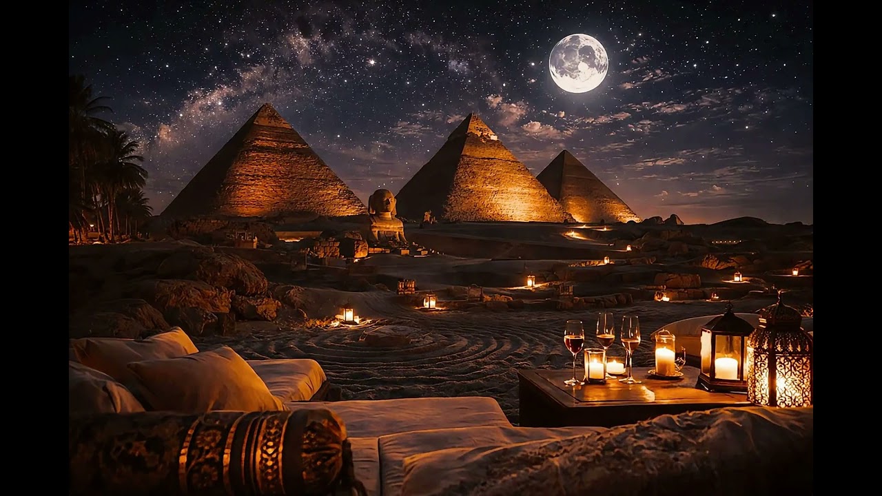 Relaxing Night Music 🌙 Egyptian Pyramids #relaxingmusic #sleepmusic #ambientmusic 