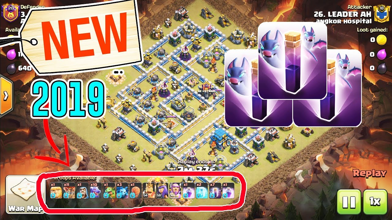 NEW 2019!! BAT SPELL+DRAGON BALLOON STRATEGY DESTROY TH12 3-STAR ( Clash of Clans )
