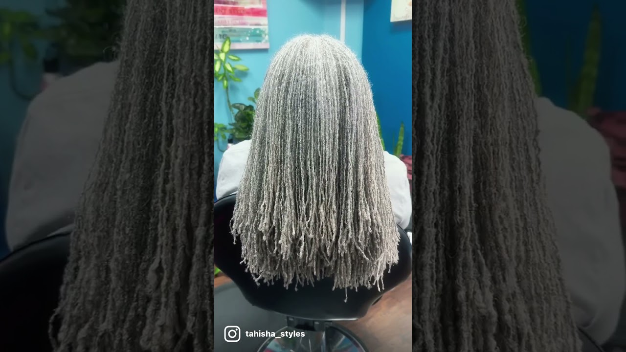 Gray #sisterlocks #microlocs #hair #locstyles #naturalhair #shorts #beauty #sisterlocksjourney