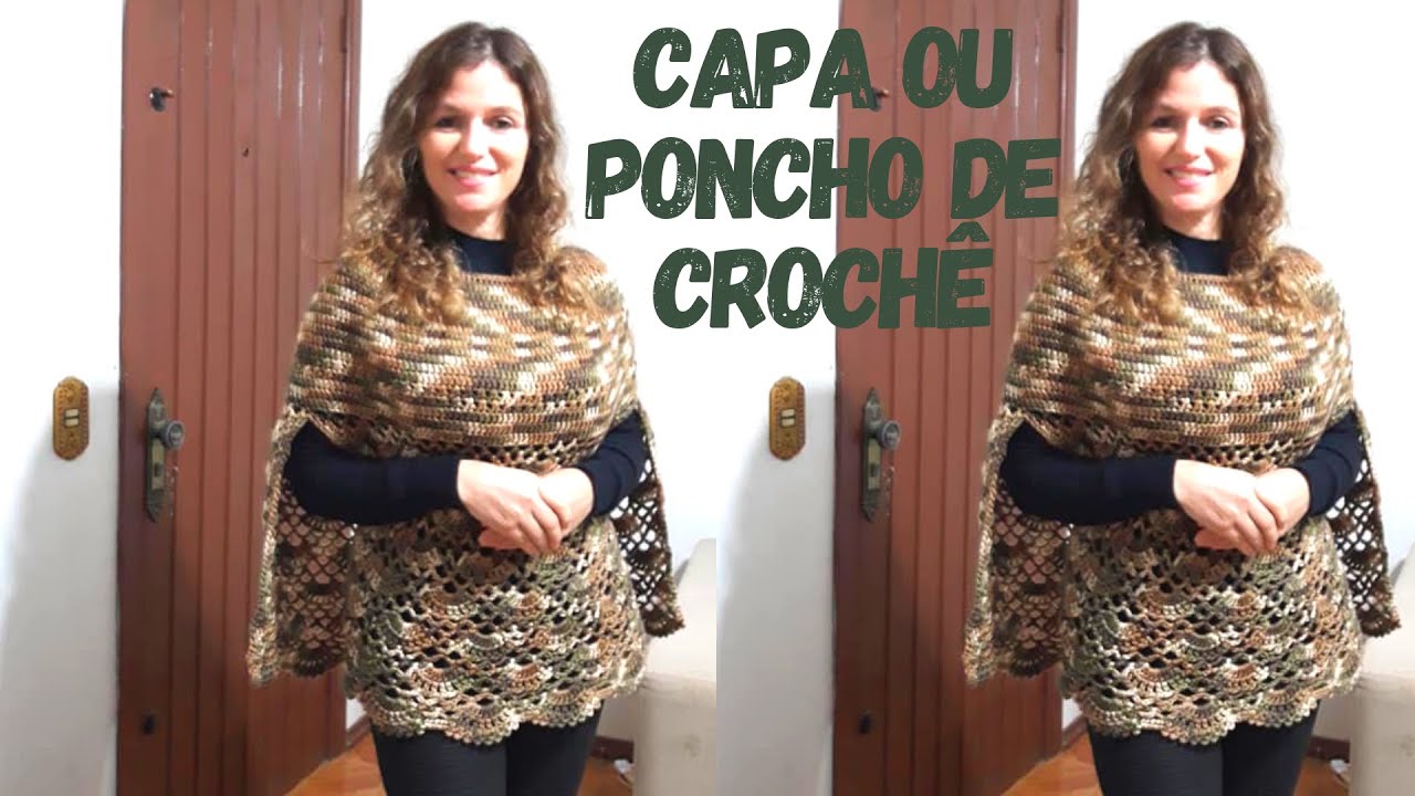 Capa ou Poncho de Crochê