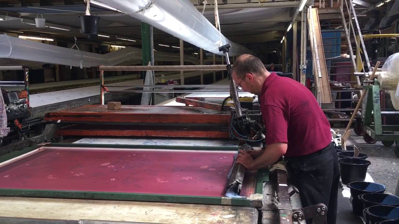 Ivo Textiles screen printing Hadleigh-Blue for Blithfield & Co